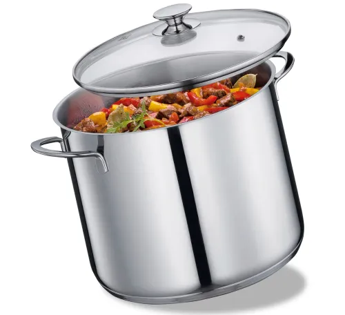 KÜCHENPROFI Capri – stalowy garnek ze szklaną pokrywką 12 l śred. 28 x 20,5 cm