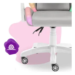 Fotel HELL'S CHAIR HC-1000 LED RGB Kids Szary