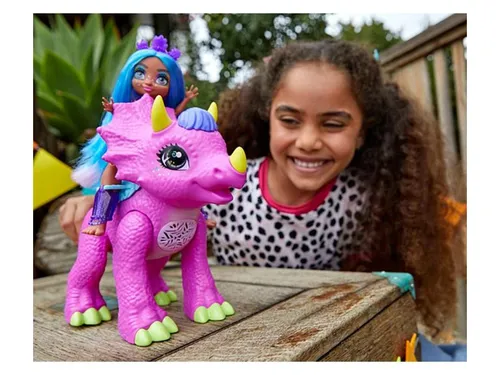 Mattel Mağarası Kulübü Tella + Müzikal Dinozor Partyceratops