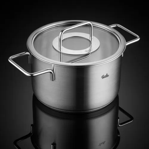 FISSLER Pure Collection 5,7 l - garnek ze stali nierdzewnej ze szklaną pokrywką