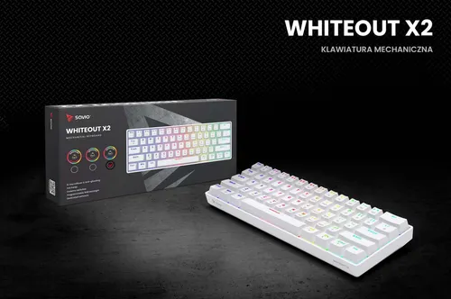 Klawiatura mechaniczna Savio Whiteout X2 Outemu Blue Hot Swap Biały