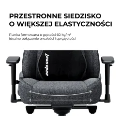 Fotel Anda Seat Novis Plus XL Gamingowy do 150kg Tkanina Czarny