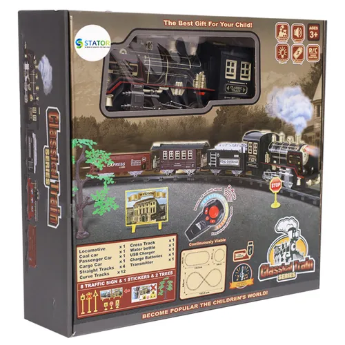 Kolejka elektryczna na akumulator parowóz światła dym + pilot RC Z3097
