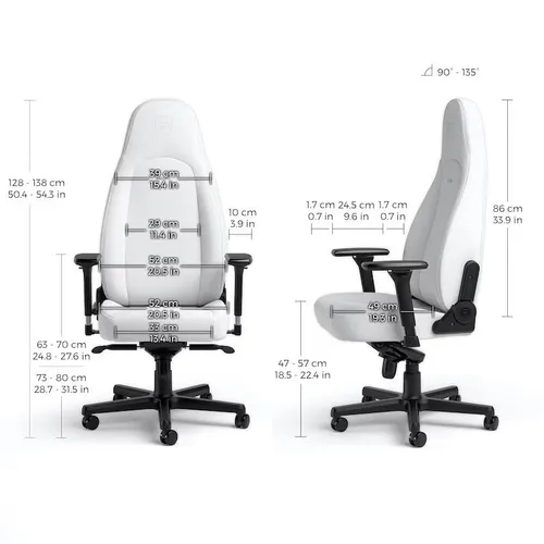 Fotel Noblechairs ICON White Edition Gamingowy do 150kg Skóra ECO High Tech Biały