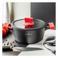 ZWIEGER Obsidian czarny 3,5 l - garnek aluminiowy z pokrywką