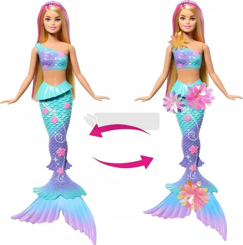 LALKA BARBIE SYRENKA ROZKWITAJĄCE KWIATY syrenka z magicznymi kwiatami JDM72