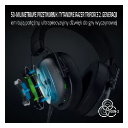 Słuchawki RAZER BlackShark V3 Bezprzewodowe, Nauszne, Dźwięk przestrzenny Czarny
