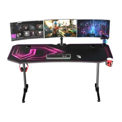 Biurko Ultradesk FRAG XXL 160cm Czarno-różowy