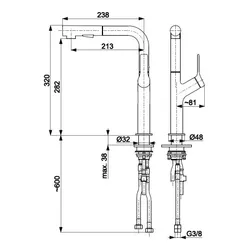 Bateria KFA ARMATURA Duero 6623-220-81 Czarny