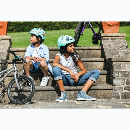 Kask rowerowy dziecięcy Hornit Llama turquoise/white