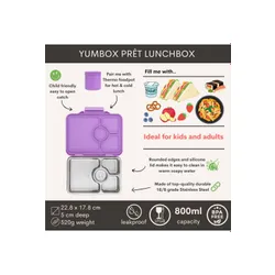 Lunchbox 4-komorowy Yumbox Pret ze stalową tacą - twilight blauw glitter