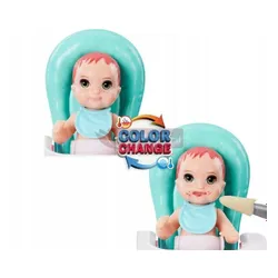 LALKA BARBIE SKIPPER OPIEKUNKA + KRZESEŁKO DO KARMIENIA z bobasem HTK35