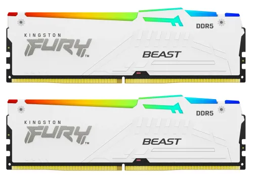 Pamięć RAM Kingston FURY Beast RGB DDR5 32GB (2 x 16GB) 6000 CL36 Biały