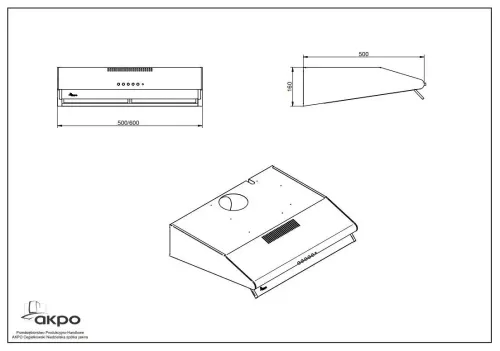 Okap Akpo WK-7 P3060 Szary