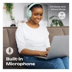 Słuchawki bezprzewodowe PowerLocus P7 Mint Nauszne Bluetooth 5.3 Miętowy