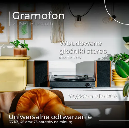 Gramofon ADLER AD 1915 Drewno