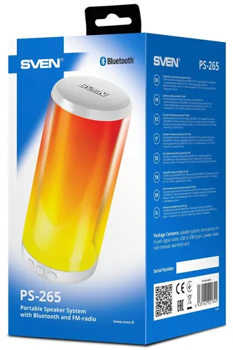 Głośnik mobilny SVEN PS-265 Radio FM Biały