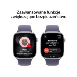 Apple Watch Series 11 GPS + Cellular 42mm z aluminium Srebrny Pasek sportowy Mleczny fiolet M/L