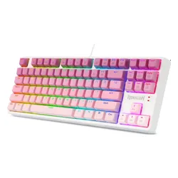 Klawiatura mechaniczna Redragon K645 RGB Brown Switch Biało-różowy