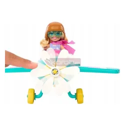 LALKA BARBIE CHELSEA PILOTKA zestaw z samolotem, pieskiem HTK38