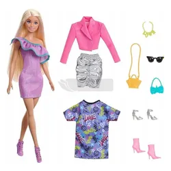 LALKA BARBIE PARTY FASHION zestaw z lalką i ubrankami HYT61