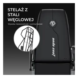 Fotel Anda Seat X3 Gaming Sofa Elegant Black Gamingowy do 120kg Skóra Eco Czarny