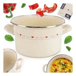 Garnek emaliowany kremowy TONCA 4 l