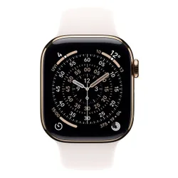 Apple Watch 11 GPS + Cellular 42mm koperta z tytanu (złoty) + pasek sportowy rozmiar M/L (łagodny róż)