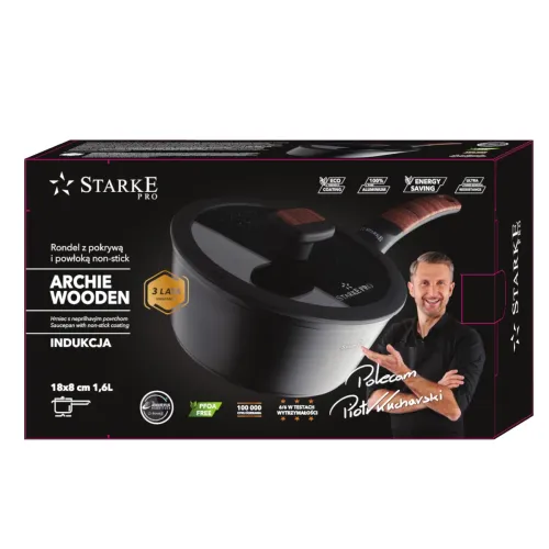 Rondel aluminiowy z pokrywką STARKE PRO ARCHIE WOODEN 1,6 l