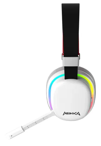 Słuchawki bezprzewodowe z mikrofonem Monka Echo HG9069W Nauszne Biało-czarny