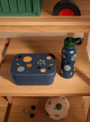 Zestaw lunchbox + butelka Liewood Chelsey Lunchbox Set - universe / classic navy