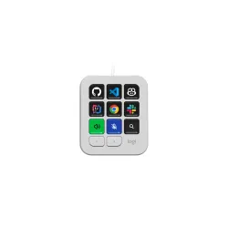 Konsola programowalna Logitech MX Keypad z klawiszami LCD do sterowania AI i aplikacjami Jasnoszary