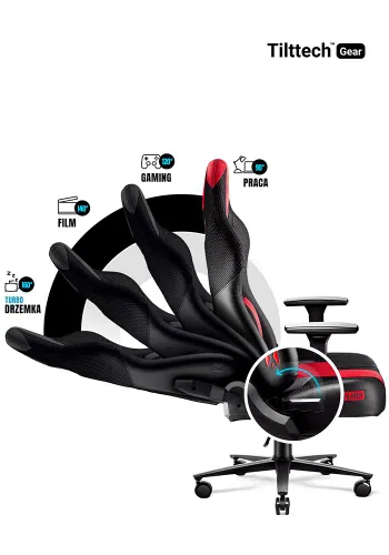 Fotel Diablo Chairs X-Player 2.0 Normal Size Gamingowy do 160kg Skóra ECO Tkanina Karmazynowo-antracytowy