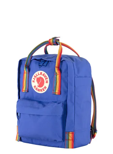 Fjallraven Kanken Gökkuşağı Mini-kobalt mavisi sırt çantası / gökkuşağı deseni