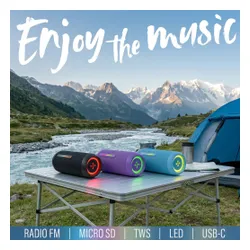 Głośnik mobilny XMUSIC BTS660 Bluetooth, Moc 35W, IP67, Bass Boost, Radio FM, MicroSD, Czarny