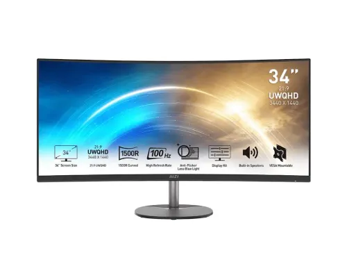 Monitor MSI PRO MP341CQ 34" UWQHD VA 100Hz 4ms Zakrzywiony