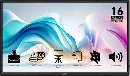 Monitor MSI Pro MP165 E6 15.6" 1920x1080px IPS 4 ms [GTG]