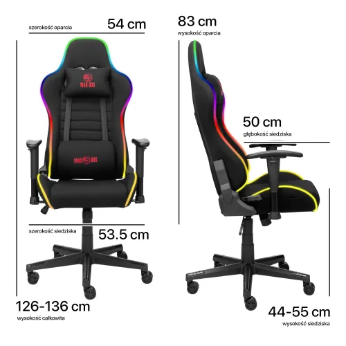 Fotel MAD DOG GCH800 RGB Czarny