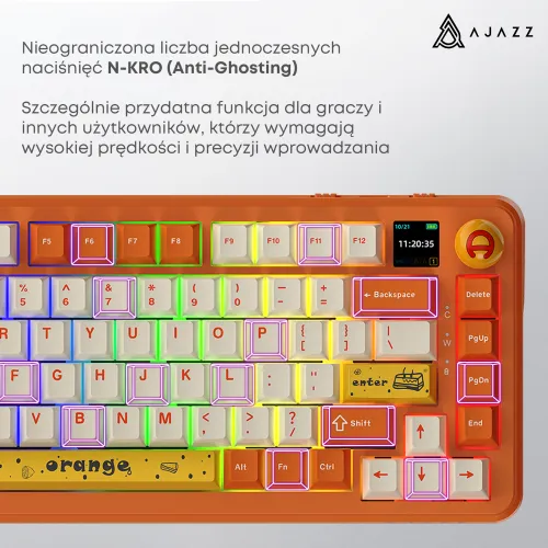 Klawiatura mechaniczna Ajazz AK820 MAX Plus Avocado Switch Pomarańczowy