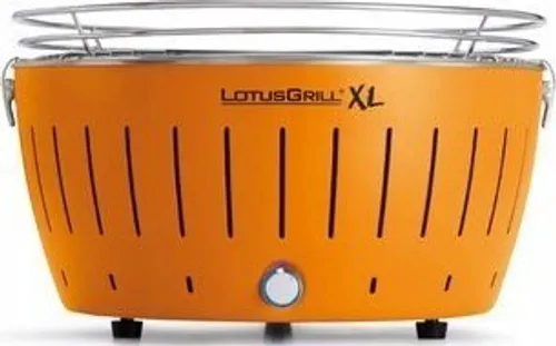 LotusGrill Kömür bahçe ızgarası XL 40 cm x 40 cm Turuncu + Kılıf