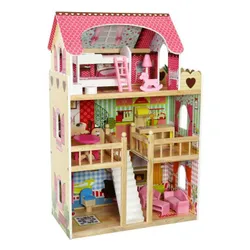 Ecotoys Dollhouse ahşap ahududu konağı (ZA-4109)