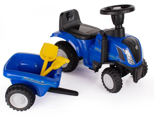 Jeździk traktor z przyczepką New Holland jeździdełko dla dziecka pojazd 12M+ niebieski