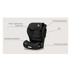 Fotelik samochodowy LIONELO Neal i-Size 100-150 cm (15-36 kg) Czarny