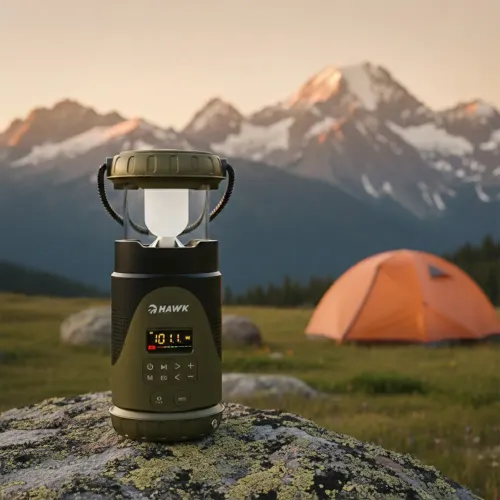 Radioodbiornik Hawk Expedition R30 Na korbkę, Solarne, Latarka, Radio FM Zielony