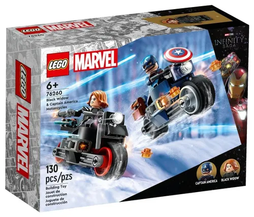 LEGO Super Heroes 76260 Motocykle Czarnej Wdowy i Kapitana Ameryki