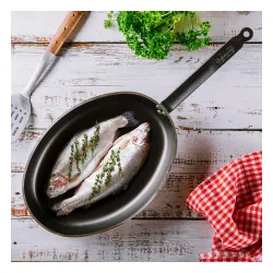 DE BUYER Choc Owalna 26 cm czarna - patelnia nieprzywierająca