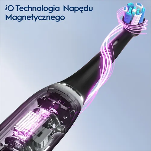 Szczoteczka magnetyczna ORAL-B iO White Clean Czarny (końcówka wybielająca + pokrowiec)