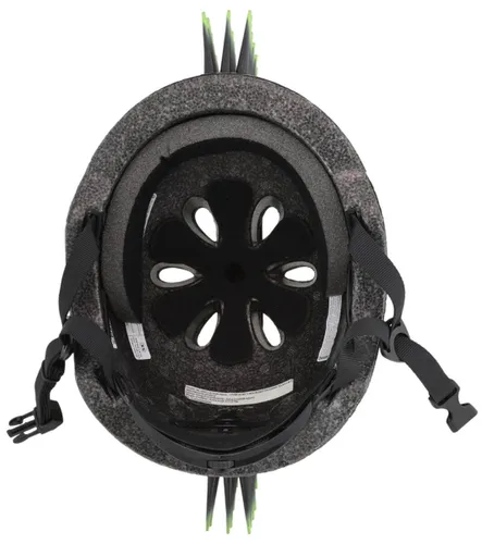 Kask rowerowy RASKULLZ T-Rex Bonez Mohawk Czarno-zielony dla Dzieci (rozmiar S)