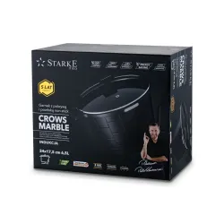 Garnek aluminiowy z pokrywką STARKE PRO CROWS MARBLE 6,5 l
