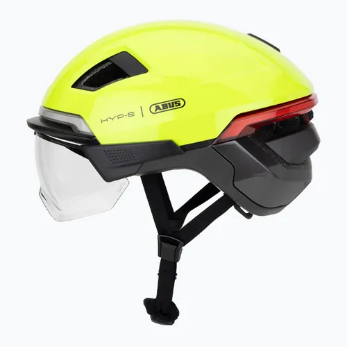 Kask rowerowy z kierunkowskazami ABUS Hyp-e Ace signal yellow